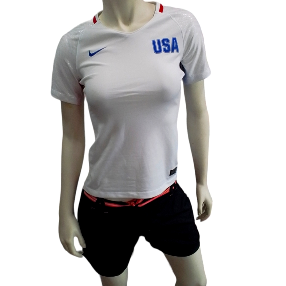 Nike USA White Short Sleeve Soccer Tee with Blue Accents - Picture 15 of 15
